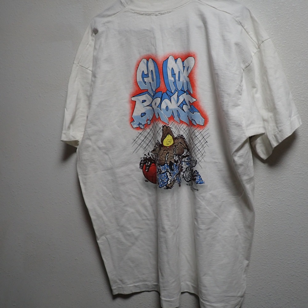 Vintage 1995 Wile E Coyote Go For Broke Basketball T-Shirt 2xl? Freeze WB L/XL - Picture 8 of 8